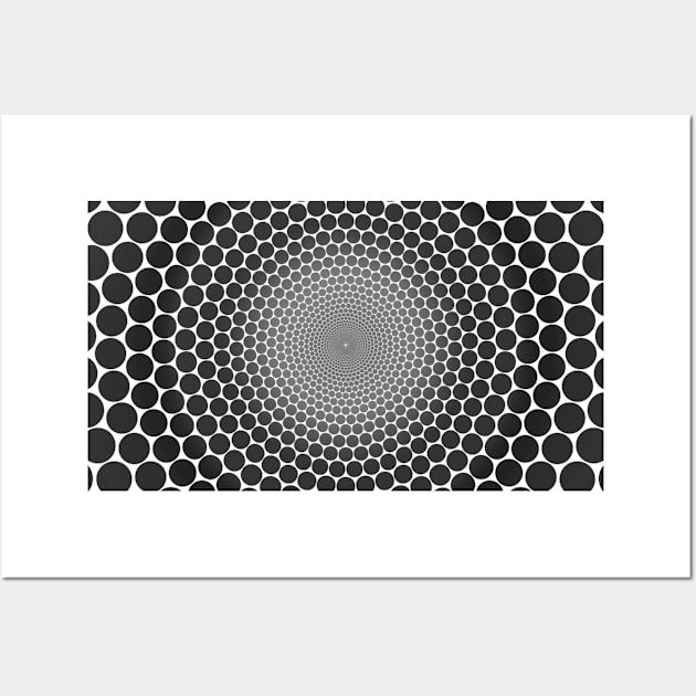 Optical Illusion Radial Gradient Slate on White NOIR 2 Wall Art by jrbactor